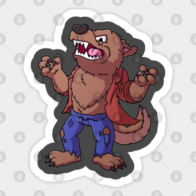 Werewolf Sticker by TheMaskedTooner